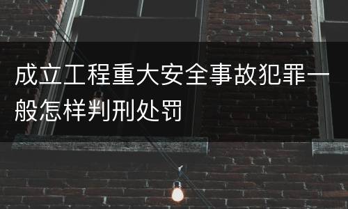 成立工程重大安全事故犯罪一般怎样判刑处罚