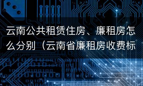 云南公共租赁住房、廉租房怎么分别（云南省廉租房收费标准）