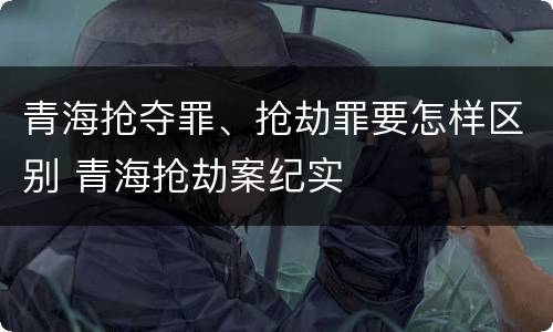 青海抢夺罪、抢劫罪要怎样区别 青海抢劫案纪实