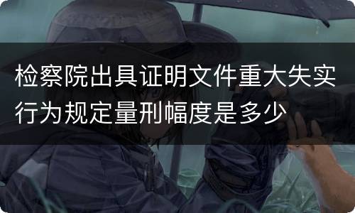 检察院出具证明文件重大失实行为规定量刑幅度是多少