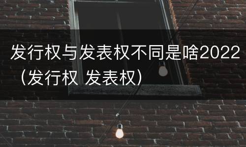 发行权与发表权不同是啥2022（发行权 发表权）