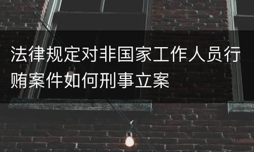 法律规定对非国家工作人员行贿案件如何刑事立案