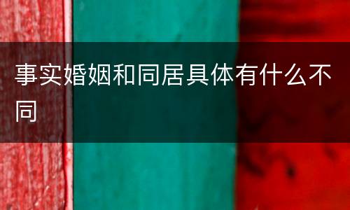 事实婚姻和同居具体有什么不同