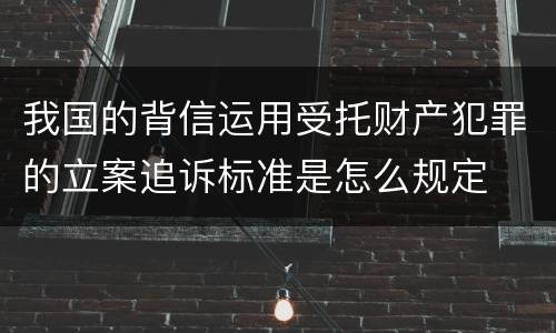 我国的背信运用受托财产犯罪的立案追诉标准是怎么规定