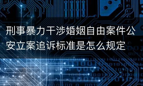 刑事暴力干涉婚姻自由案件公安立案追诉标准是怎么规定