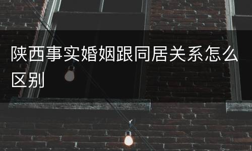 陕西事实婚姻跟同居关系怎么区别