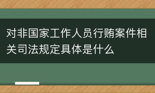 对非国家工作人员行贿案件相关司法规定具体是什么