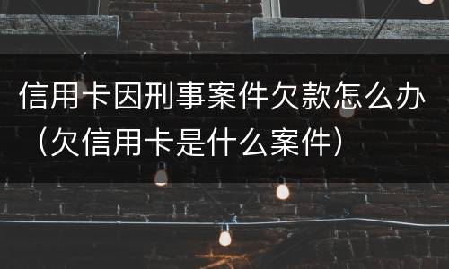 信用卡因刑事案件欠款怎么办（欠信用卡是什么案件）