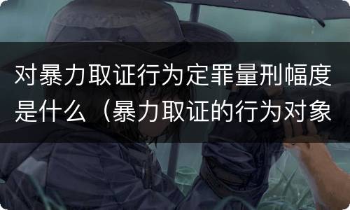对暴力取证行为定罪量刑幅度是什么（暴力取证的行为对象）