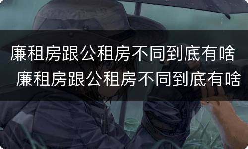 廉租房跟公租房不同到底有啥 廉租房跟公租房不同到底有啥影响