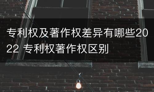 专利权及著作权差异有哪些2022 专利权著作权区别