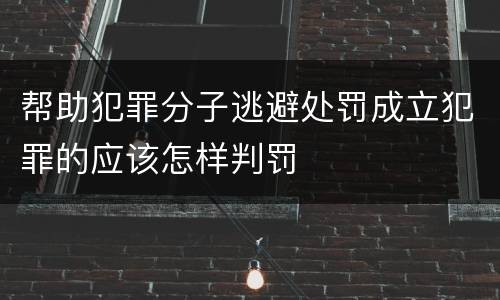 帮助犯罪分子逃避处罚成立犯罪的应该怎样判罚
