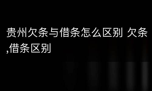 贵州欠条与借条怎么区别 欠条,借条区别