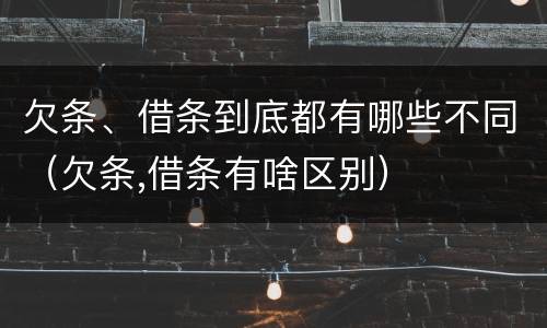 欠条、借条到底都有哪些不同（欠条,借条有啥区别）