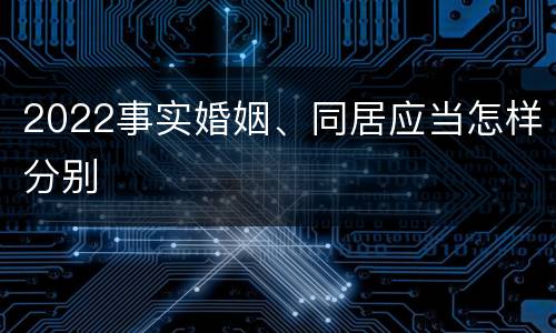 2022事实婚姻、同居应当怎样分别