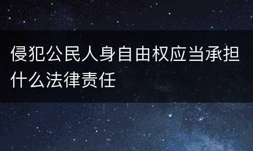 侵犯公民人身自由权应当承担什么法律责任