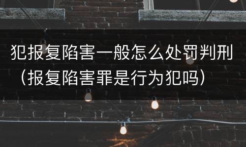犯报复陷害一般怎么处罚判刑（报复陷害罪是行为犯吗）