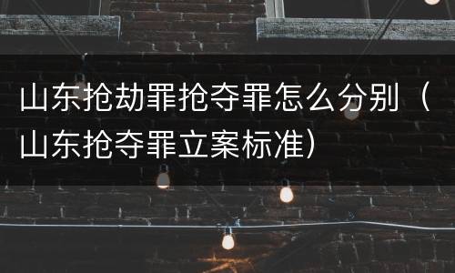 山东抢劫罪抢夺罪怎么分别（山东抢夺罪立案标准）