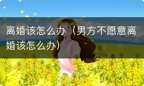 离婚该怎么办（男方不愿意离婚该怎么办）