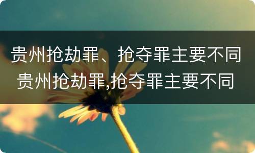 贵州抢劫罪、抢夺罪主要不同 贵州抢劫罪,抢夺罪主要不同案例