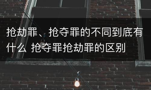 抢劫罪、抢夺罪的不同到底有什么 抢夺罪抢劫罪的区别