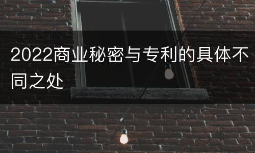 2022商业秘密与专利的具体不同之处