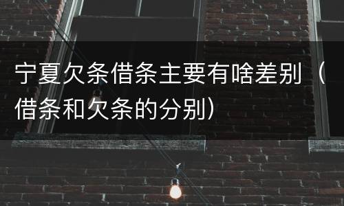 宁夏欠条借条主要有啥差别（借条和欠条的分别）