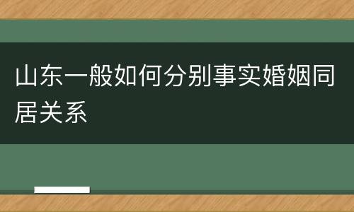 山东一般如何分别事实婚姻同居关系