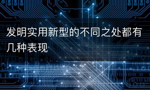发明实用新型的不同之处都有几种表现