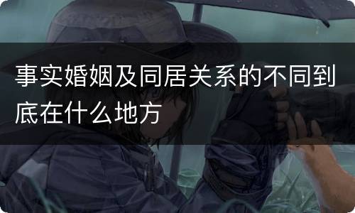 事实婚姻及同居关系的不同到底在什么地方