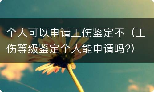 个人可以申请工伤鉴定不（工伤等级鉴定个人能申请吗?）