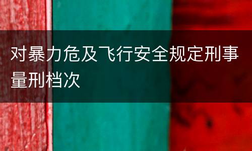 对暴力危及飞行安全规定刑事量刑档次