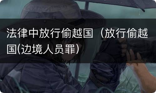 法律中放行偷越国（放行偷越国(边境人员罪）