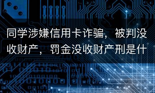同学涉嫌信用卡诈骗,被判没收财产,罚金没收财产刑是什么