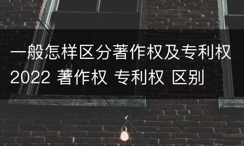 一般怎样区分著作权及专利权2022 著作权 专利权 区别
