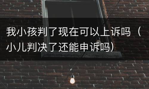 我小孩判了现在可以上诉吗（小儿判决了还能申诉吗）