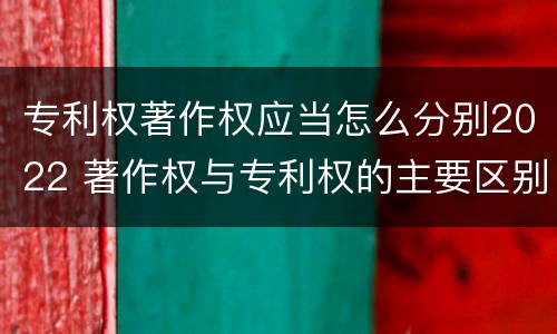 专利权著作权应当怎么分别2022 著作权与专利权的主要区别