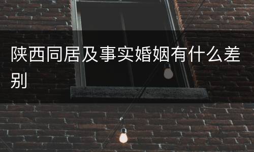 陕西同居及事实婚姻有什么差别