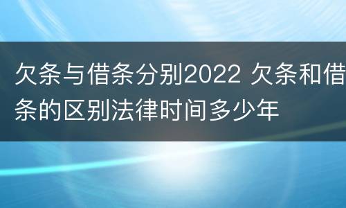 欠条与借条分别2022 欠条和借条的区别法律时间多少年