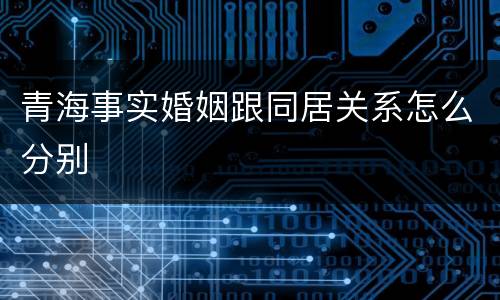 青海事实婚姻跟同居关系怎么分别