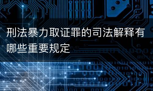 刑法暴力取证罪的司法解释有哪些重要规定