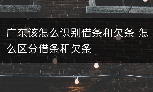 广东该怎么识别借条和欠条 怎么区分借条和欠条