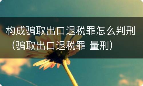 构成骗取出口退税罪怎么判刑（骗取出口退税罪 量刑）