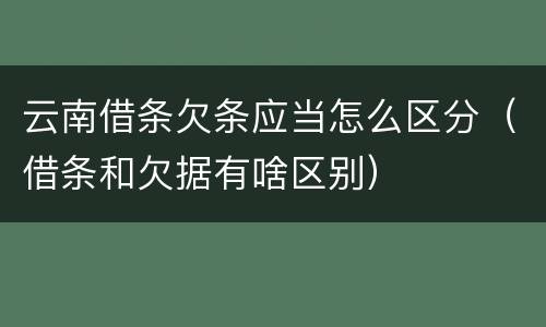 云南借条欠条应当怎么区分（借条和欠据有啥区别）
