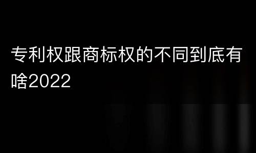 专利权跟商标权的不同到底有啥2022