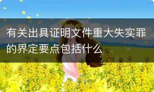 有关出具证明文件重大失实罪的界定要点包括什么