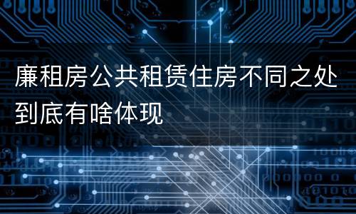 廉租房公共租赁住房不同之处到底有啥体现