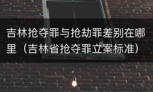 吉林抢夺罪与抢劫罪差别在哪里（吉林省抢夺罪立案标准）