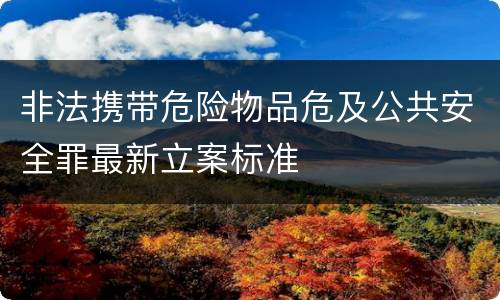非法携带危险物品危及公共安全罪最新立案标准