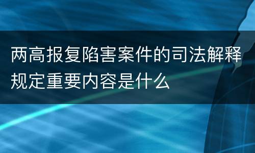 两高报复陷害案件的司法解释规定重要内容是什么